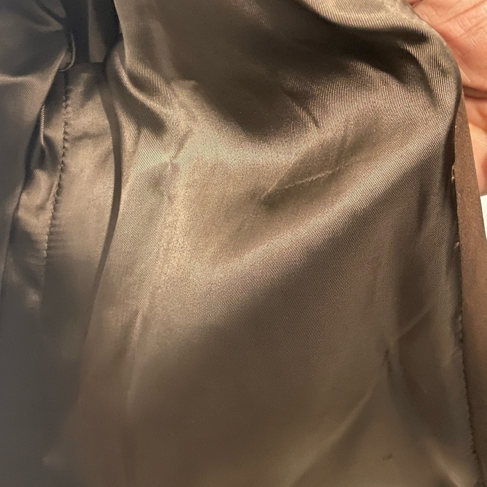 Women suede jacket brown zipper front modern fit - Picture 4 of 4